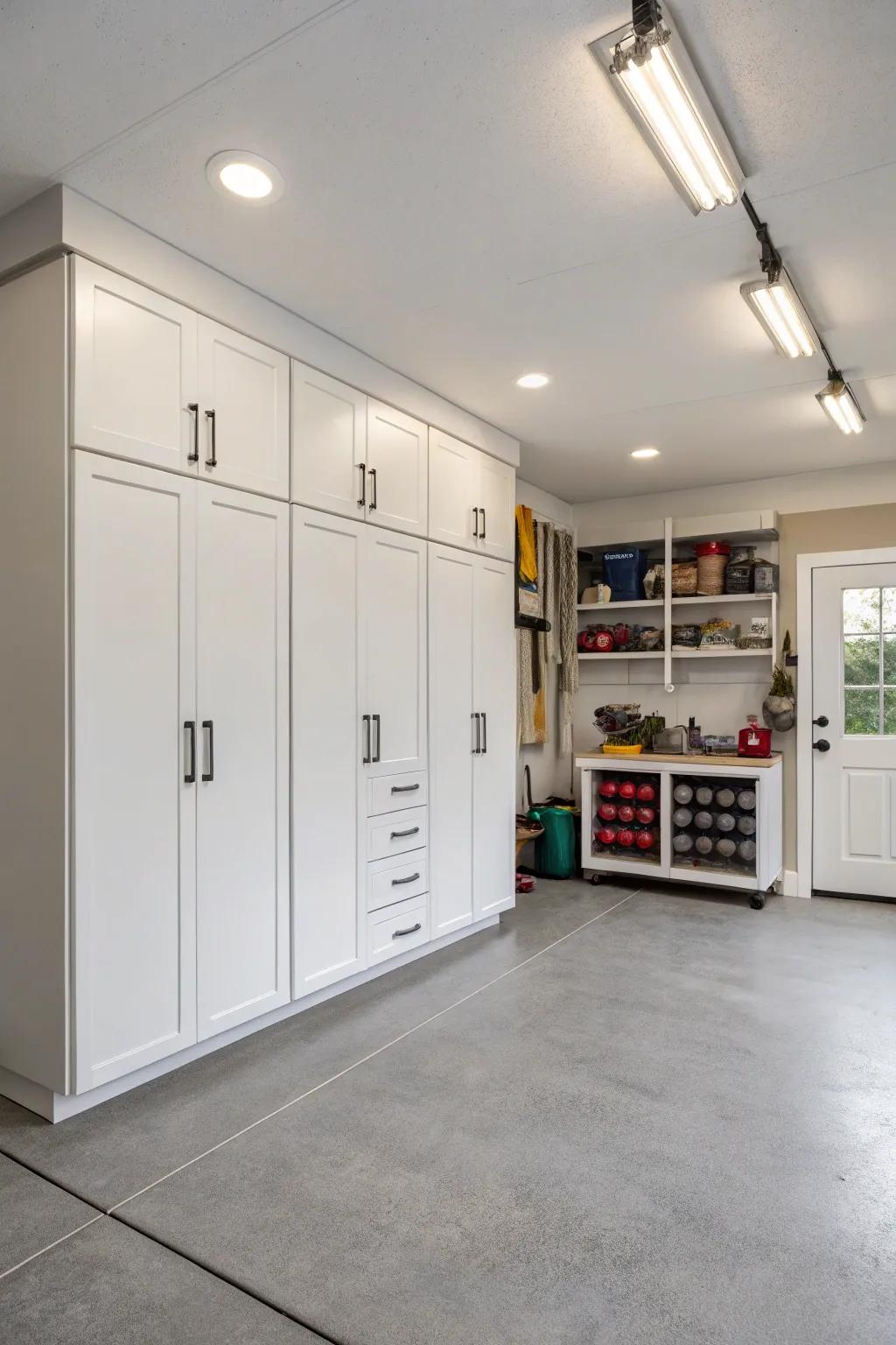 Ivory organizers create a clean and spacious feel.