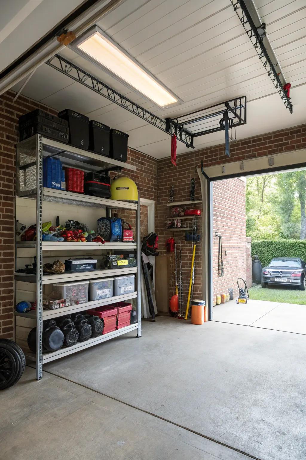 Utilize overhead units for effective storage solutions.