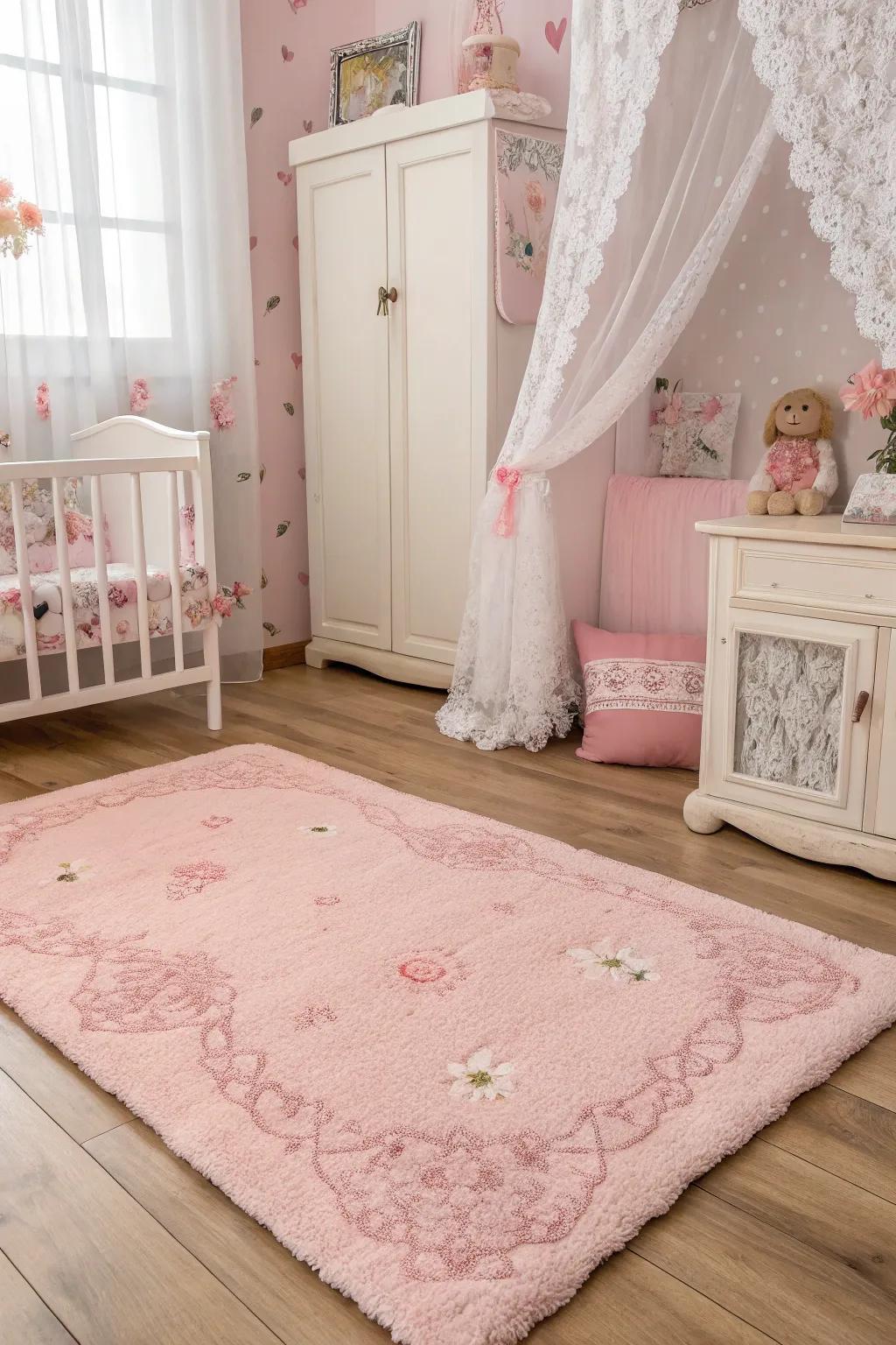 A lavish rug incorporates softness and warmth into any setting.