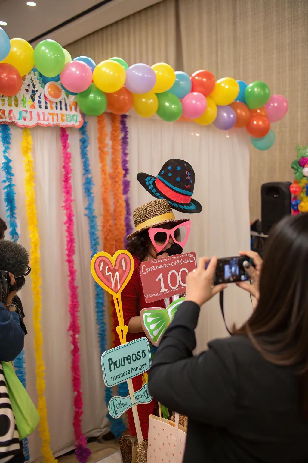 Smile and capture the moment: An interactive photo booth designed for creating festive memories.