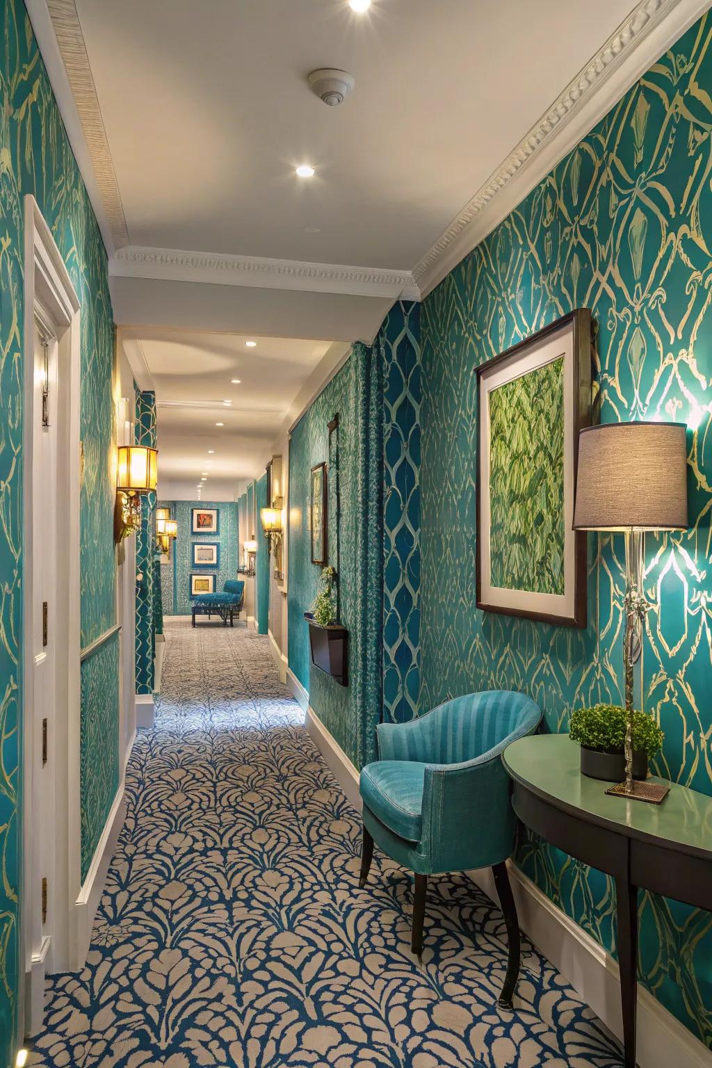 Using bold colors can effectively turn your hallway into a captivating focal point.