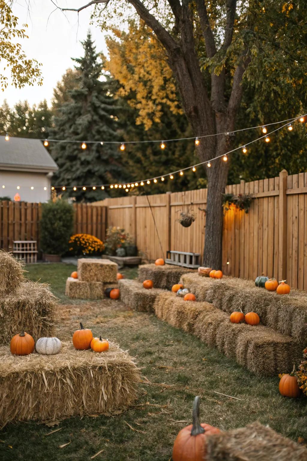 A lively pumpkin garden design within the yard.
