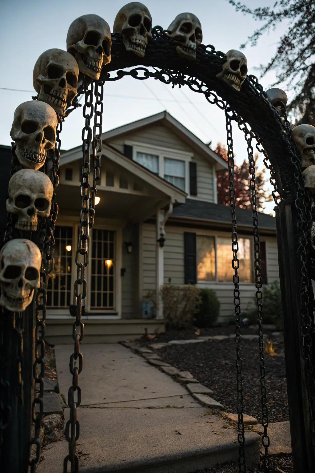 Construct a grand entrance via a spine-tingling cranial portal.