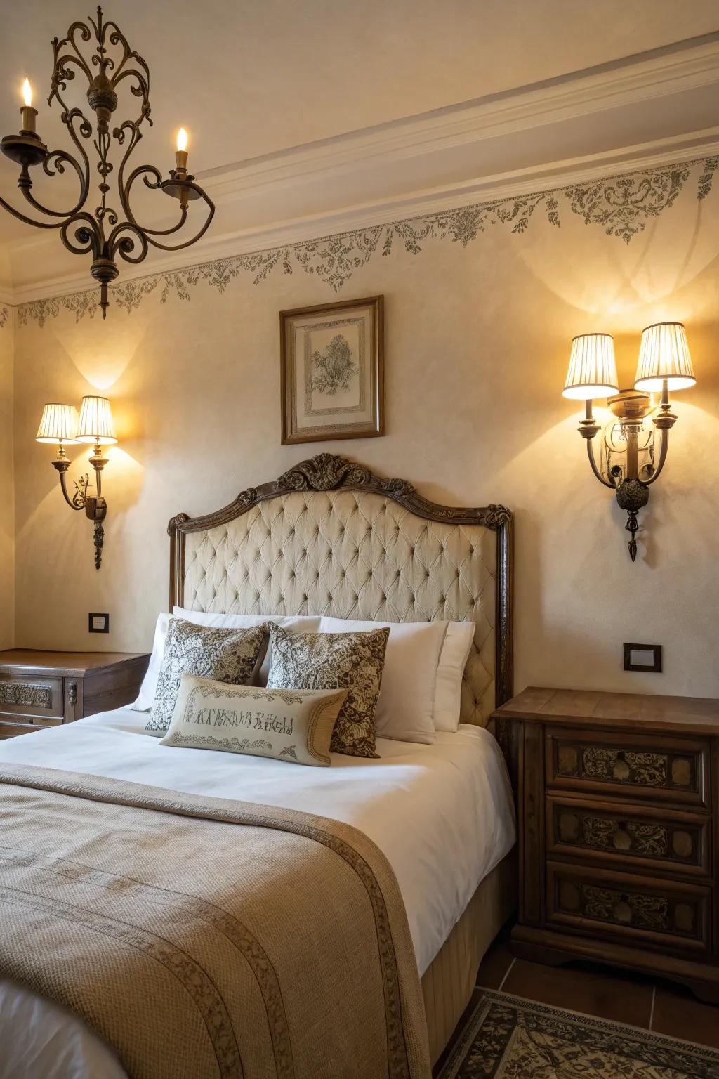 Vintage lights add charm and character to any bedroom.
