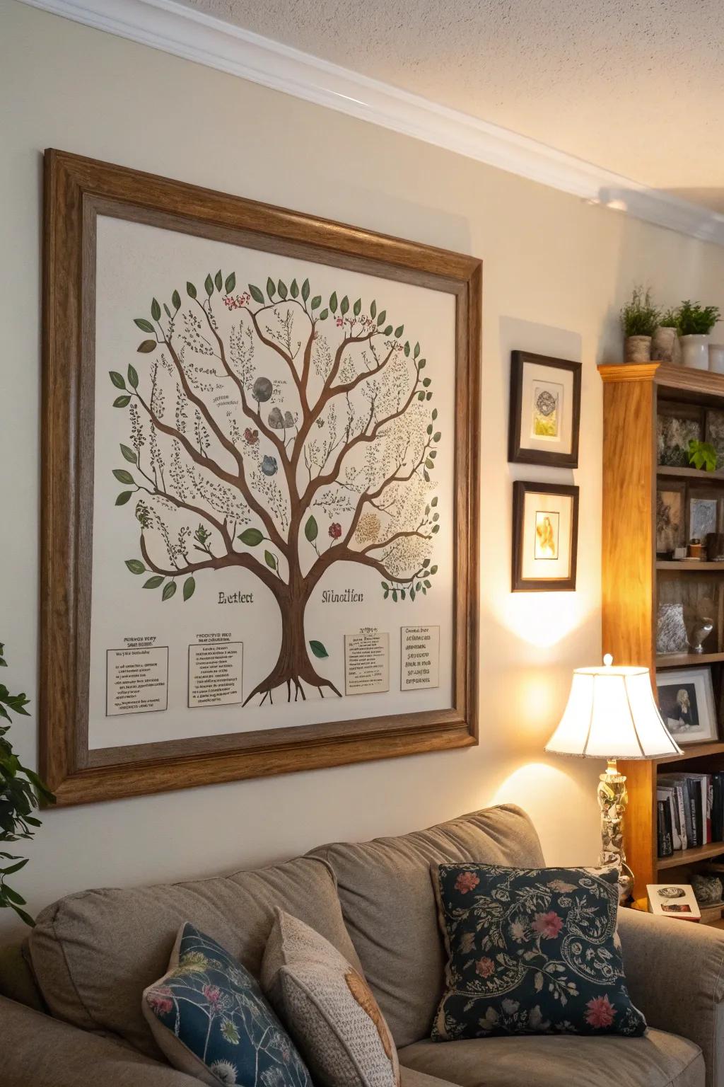 A genealogy chart which honors generations of love.