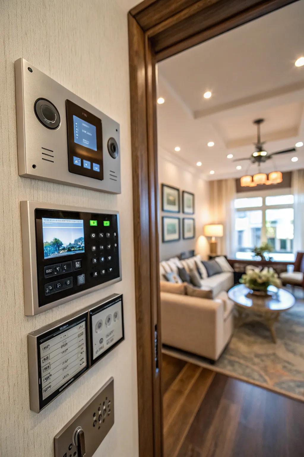 A main command center integrates home automation and communication.