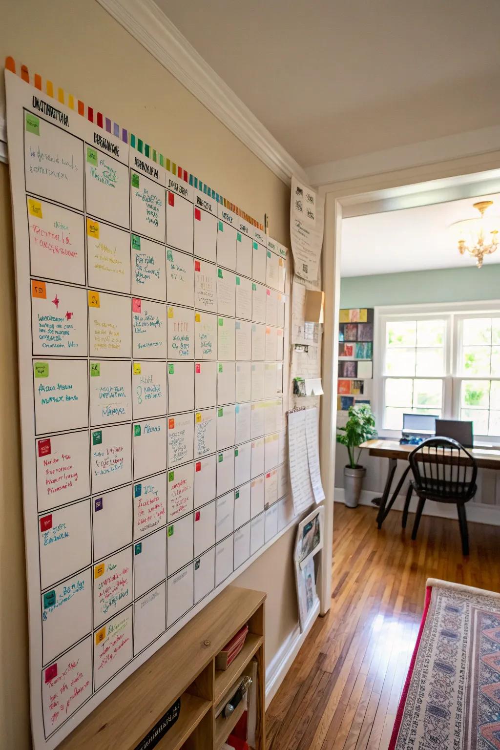 A vibrant, color-coded schedule for simple planning.