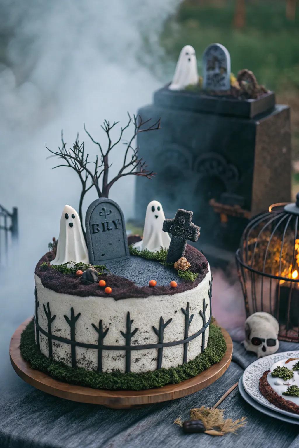 A burial ground cake that is hauntingly palatable.