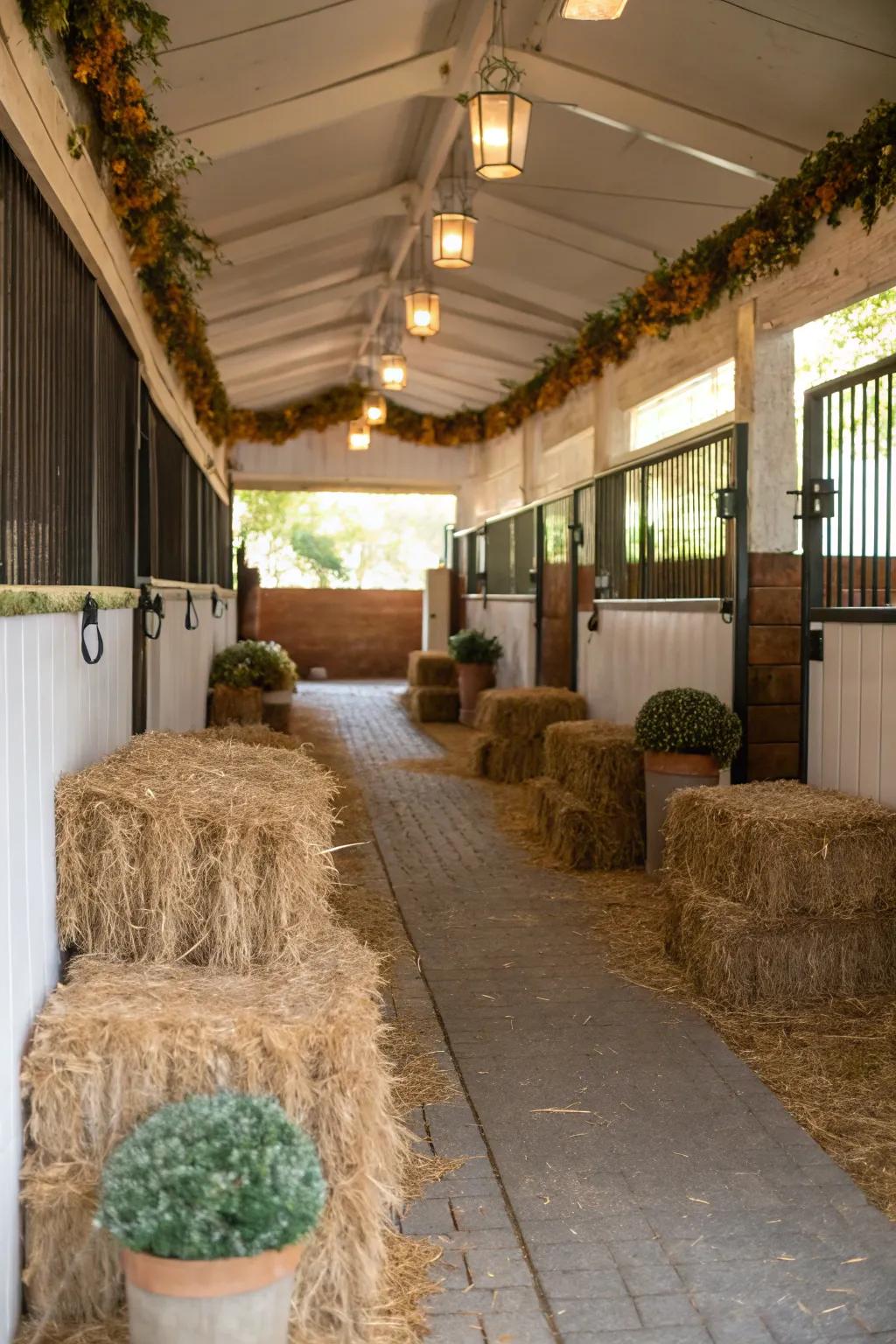 Hay rolls can function as both practical and decorative elements.