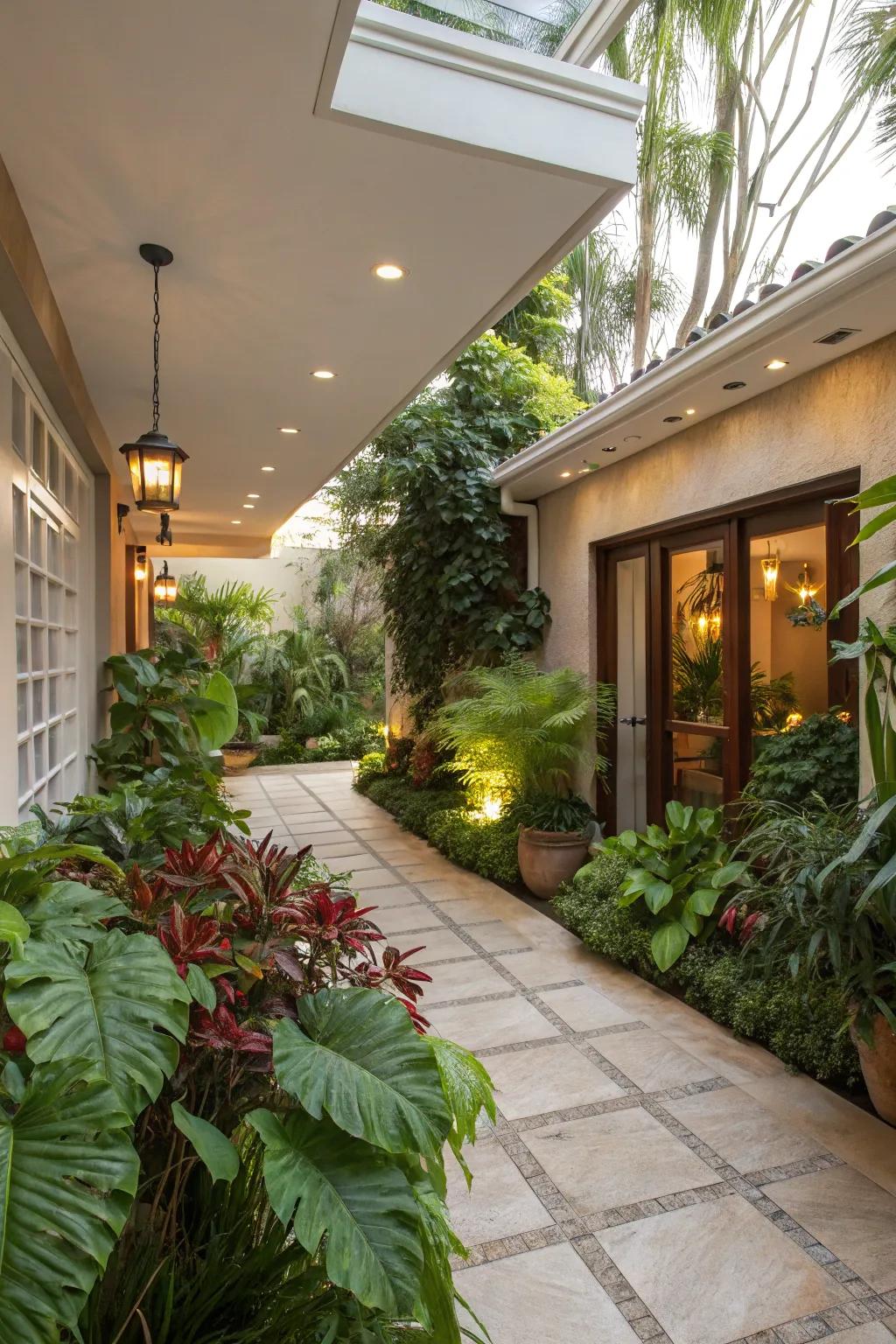 Extend your interior botanicals to the patio for a smooth connection with nature.