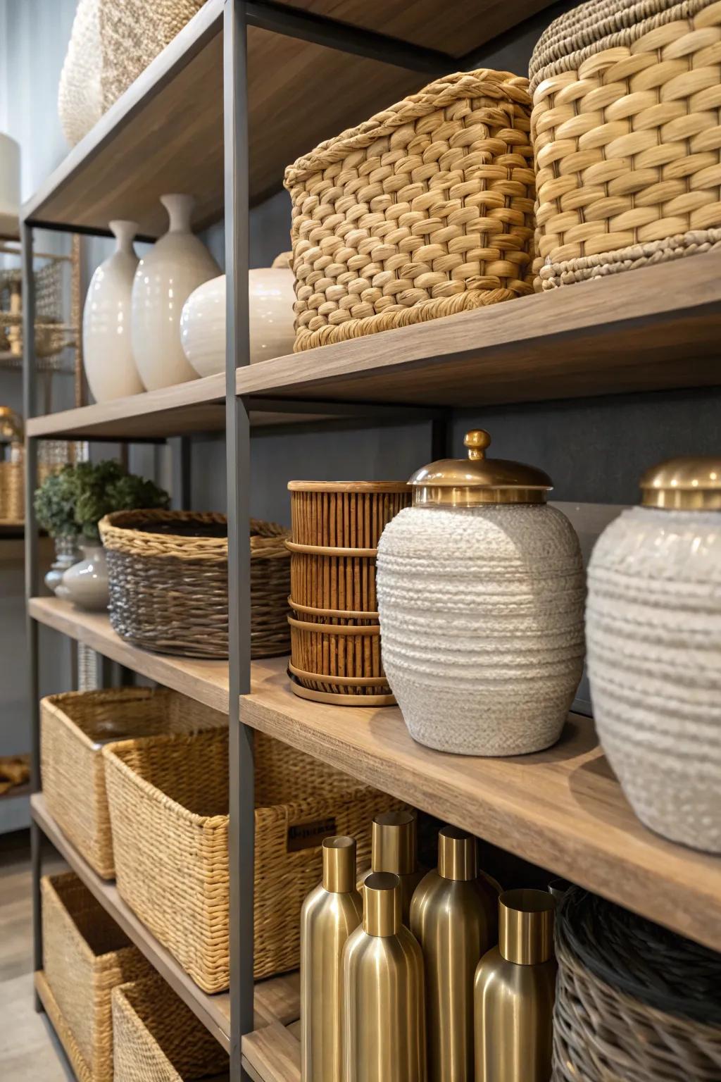 Textures introduce depth and opulence.