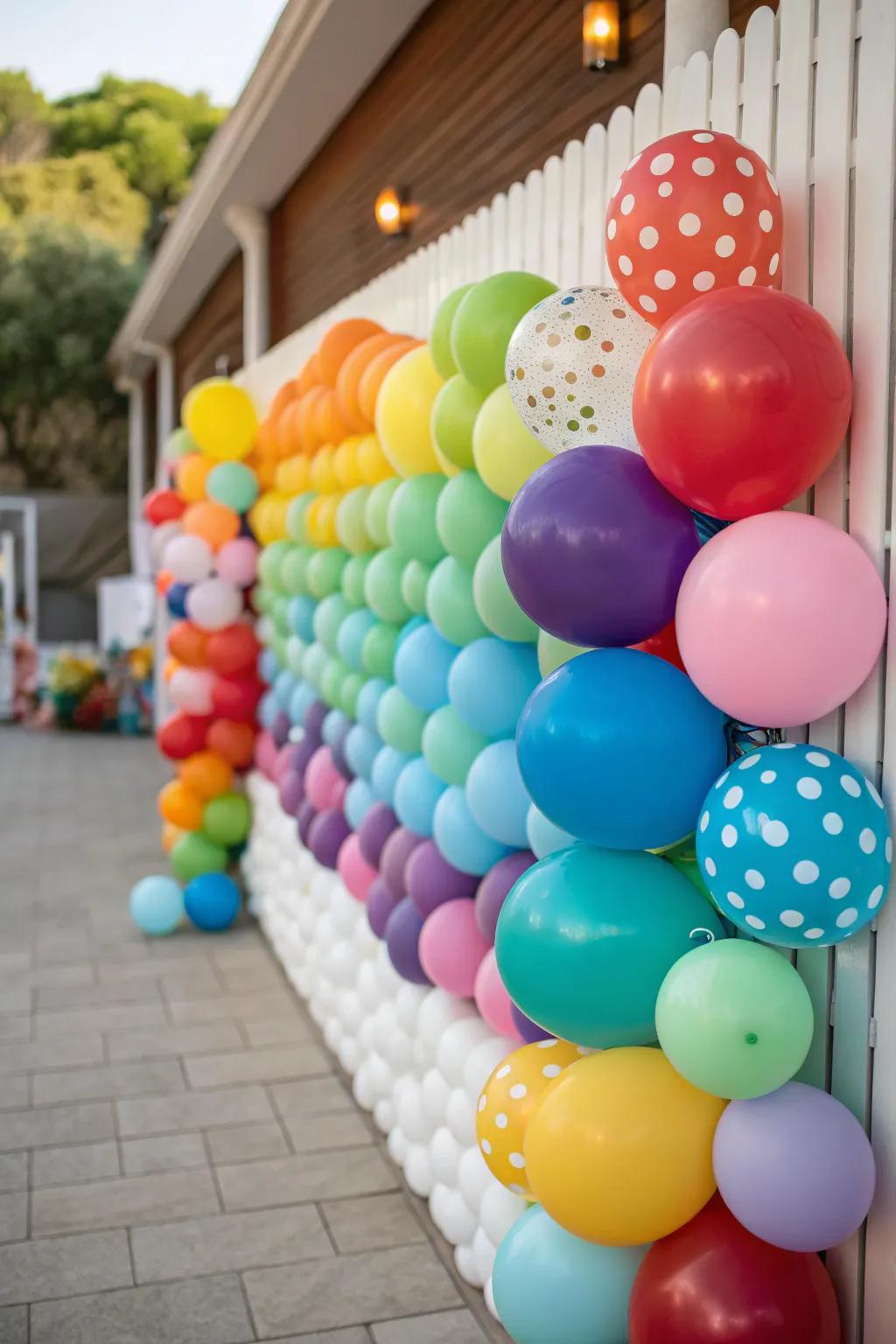 A breathtaking balloon wall serves as an exquisite setting, perfect for immortalizing unforgettable photo moments.