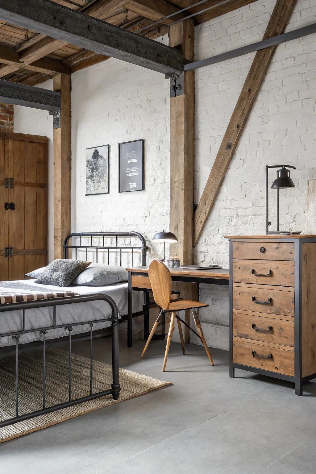 Factory furnishings introducing a raw, urban impression.