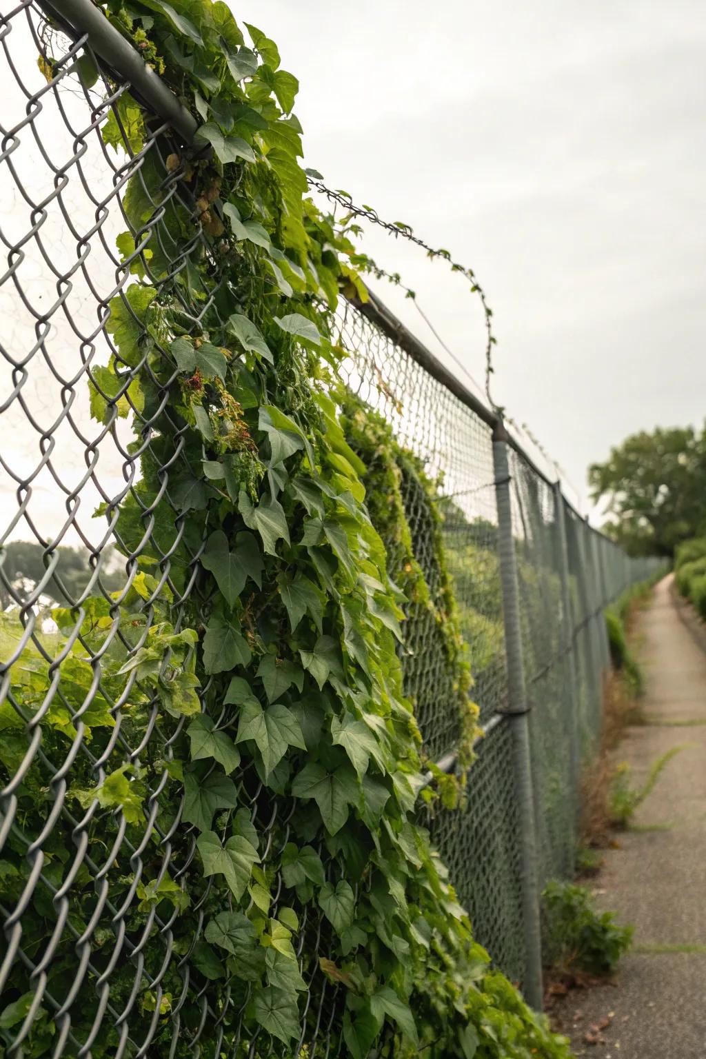 Creeper vines construct a stunning and organic privacy screen.