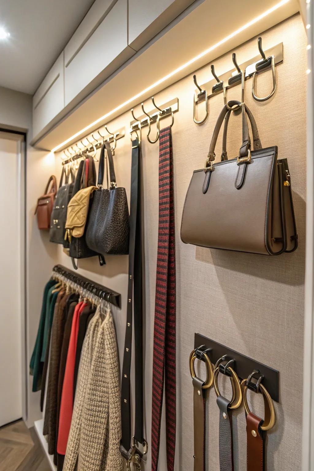 Embrace flexibility with versatile hanging fixtures in your closet.