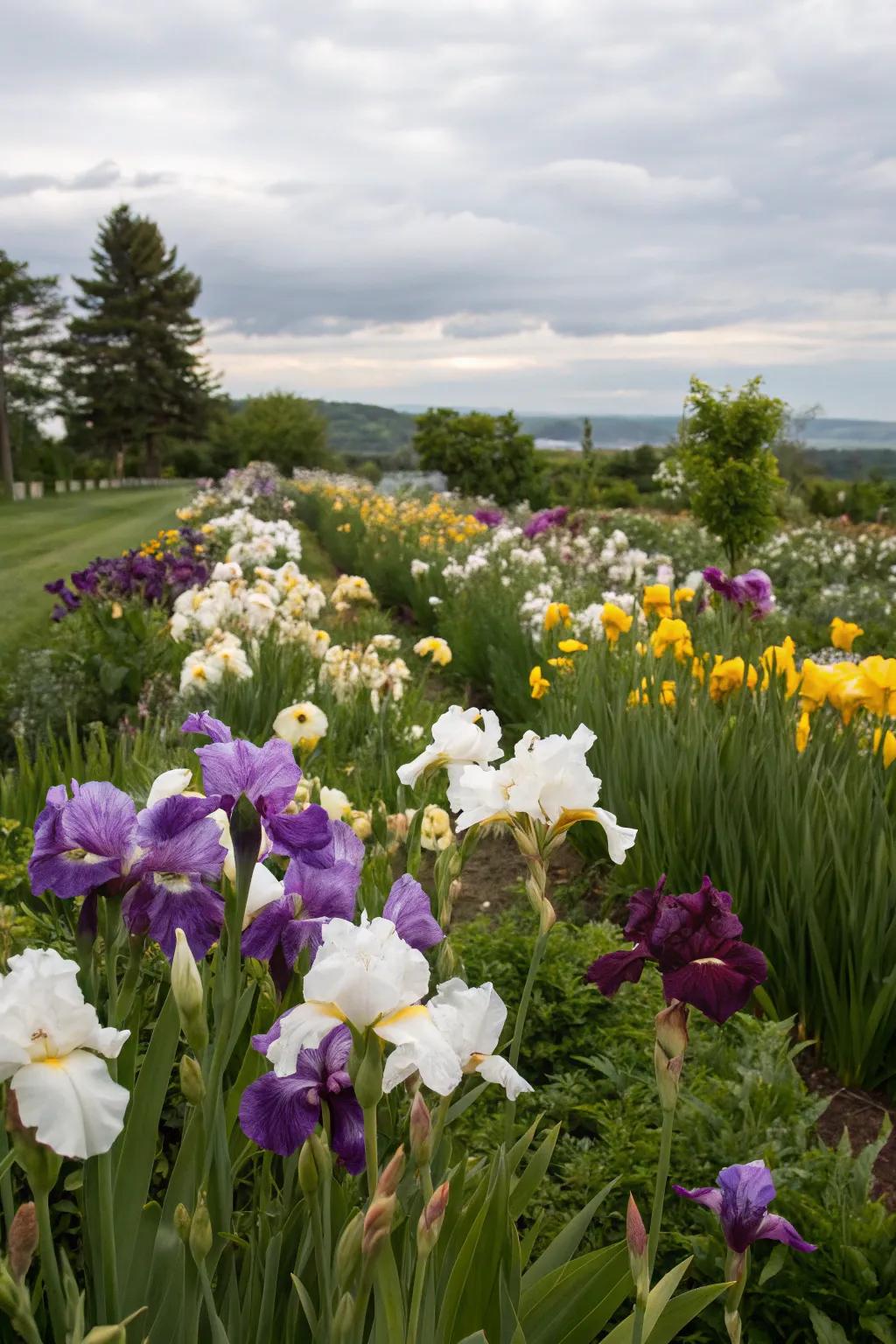 A vibrant mix of glimmer flower colors forming a lively garden palette.