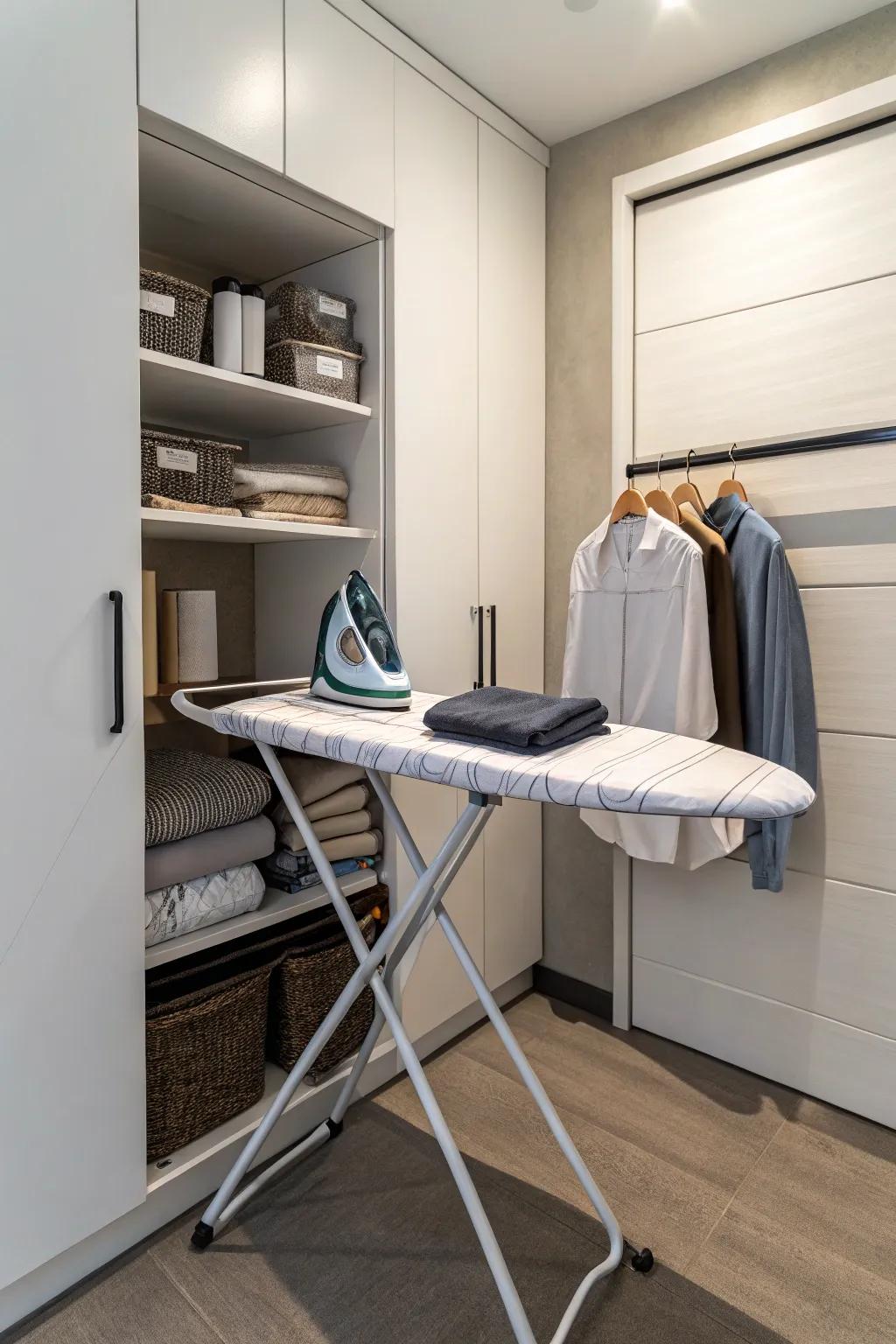 A small ironing surface ideal for small spaces.