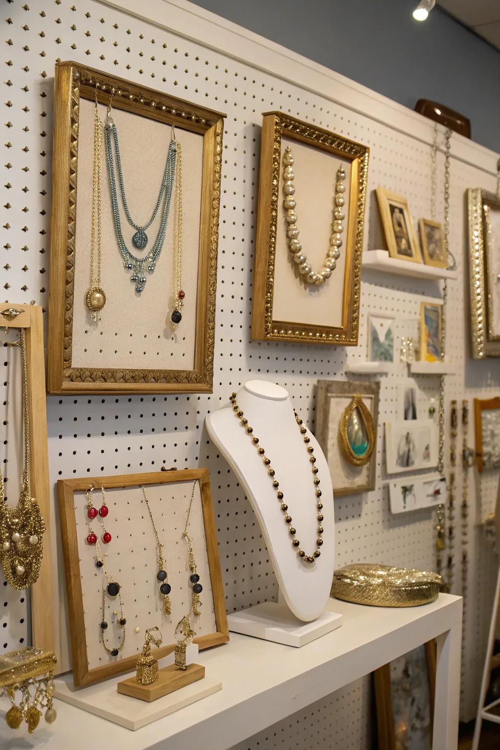 Turn jewelry into art with framed displays that fascinate.