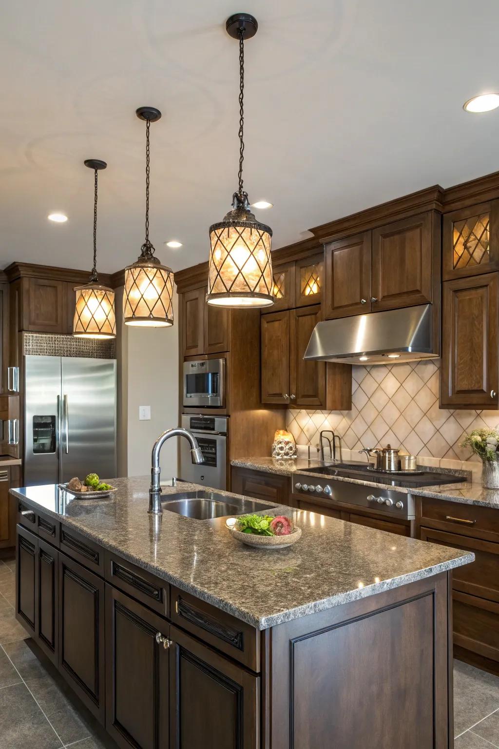 Pendant lighting adds a warm, inviting feel to your kitchen.