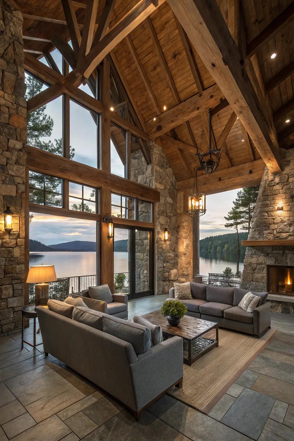A harmonious coalition of rustic and current styles.