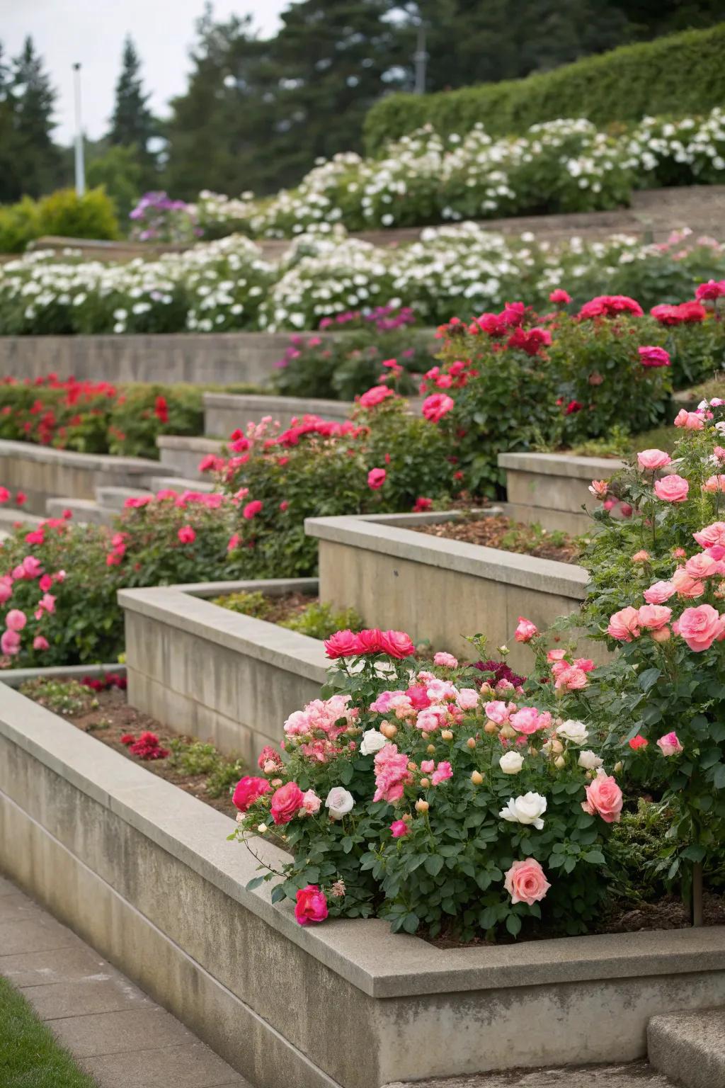 Tiered gardens with