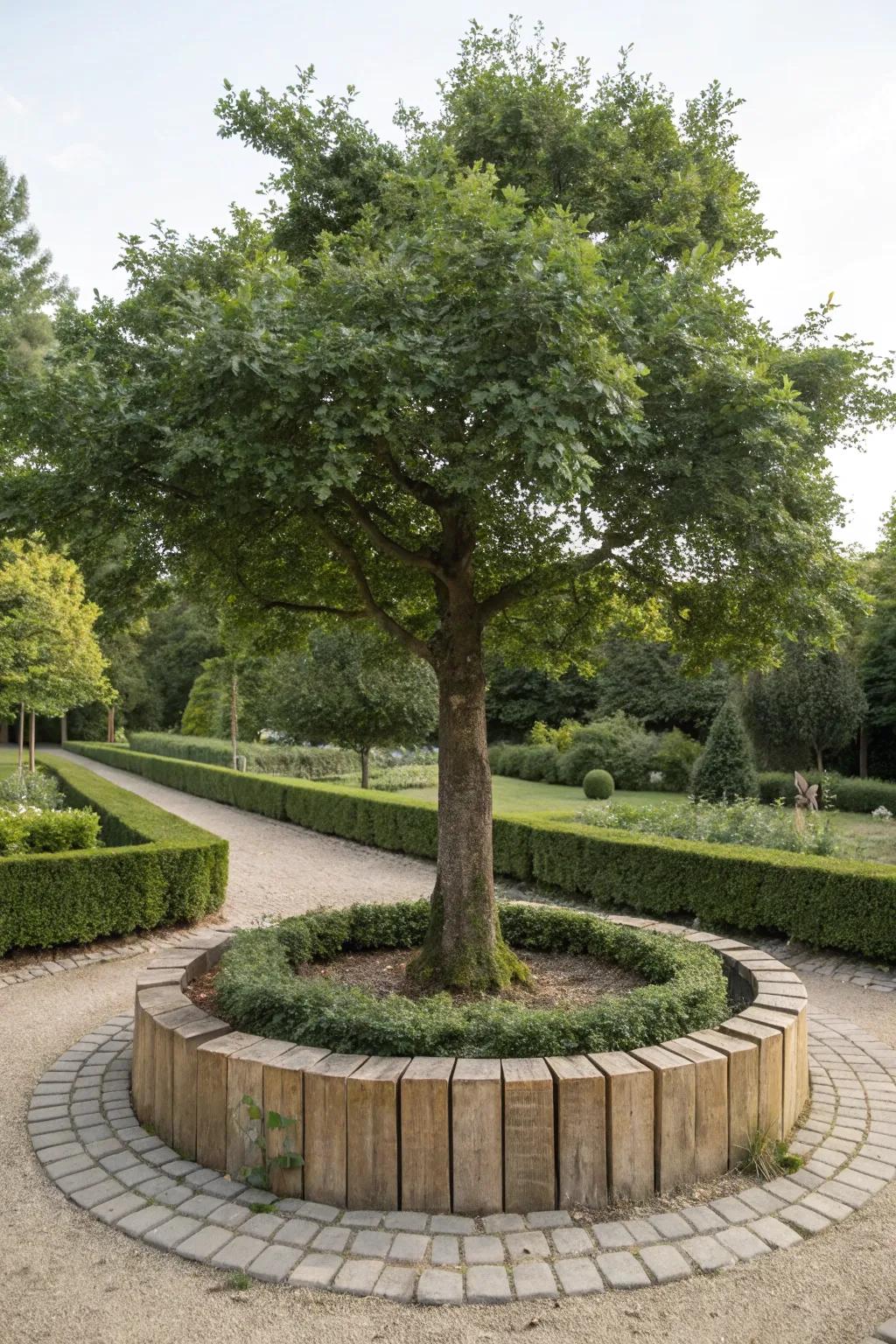 Timber tree rings offer a tidy and well-organized aesthetic.