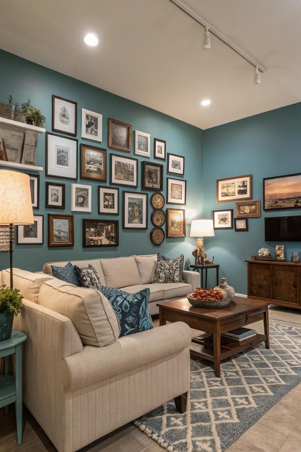 Employ a harmonized color scheme for a balanced and unified photograph arrangement.