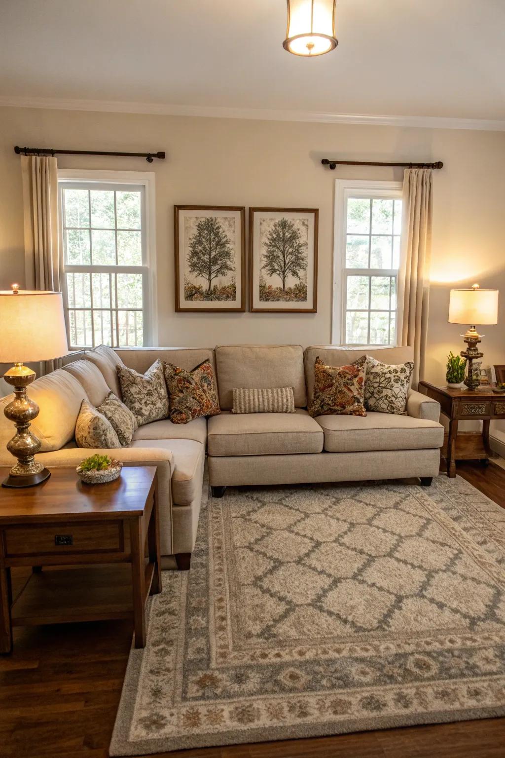 Symmetrical arrangements offer balance and harmony.