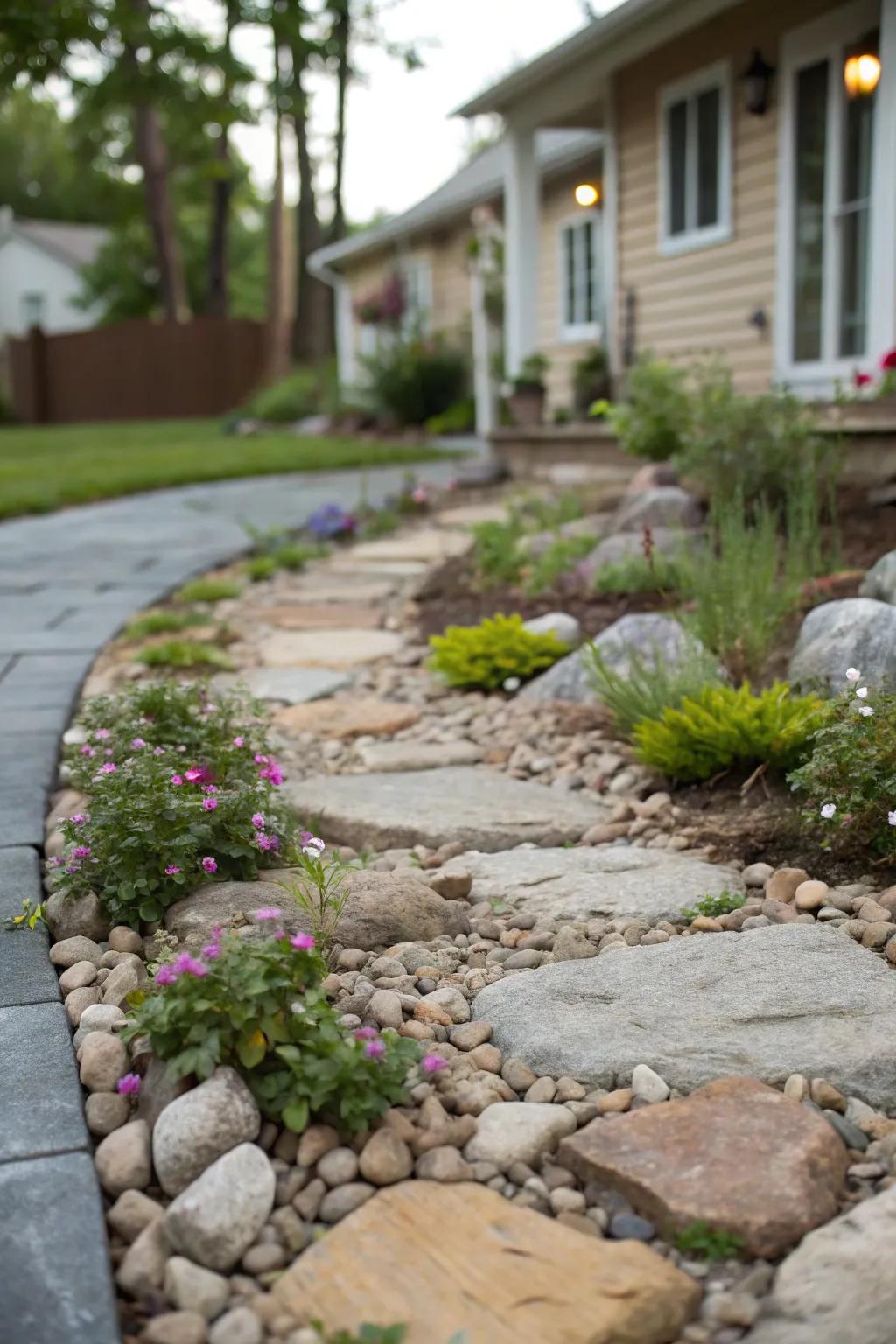 A captivating stone walkway adding structure and direction.