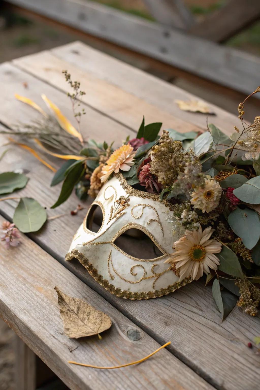 Veils take on a calm, natural feel with natural elements.