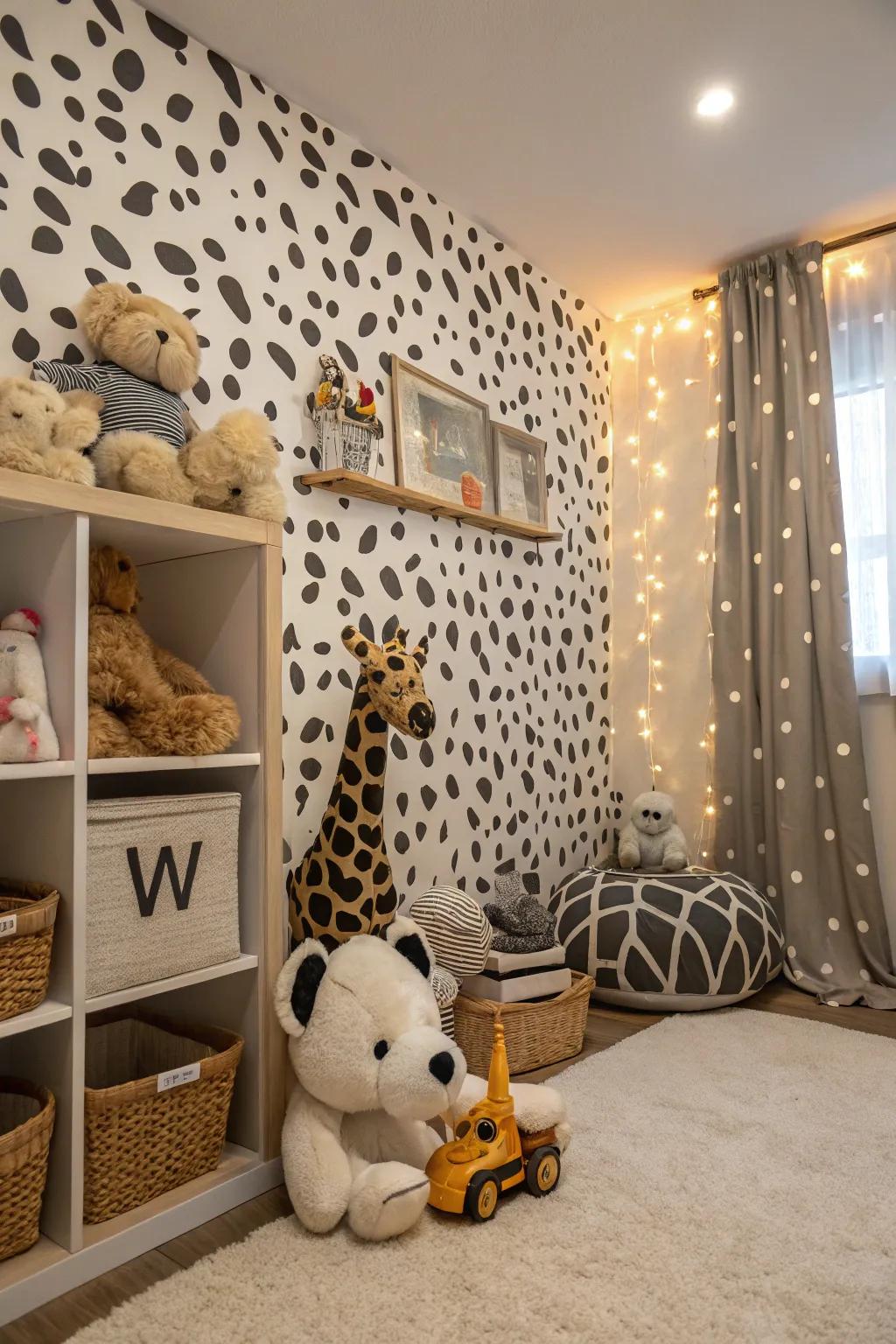 Creature themes add a spirited vibe to the space.