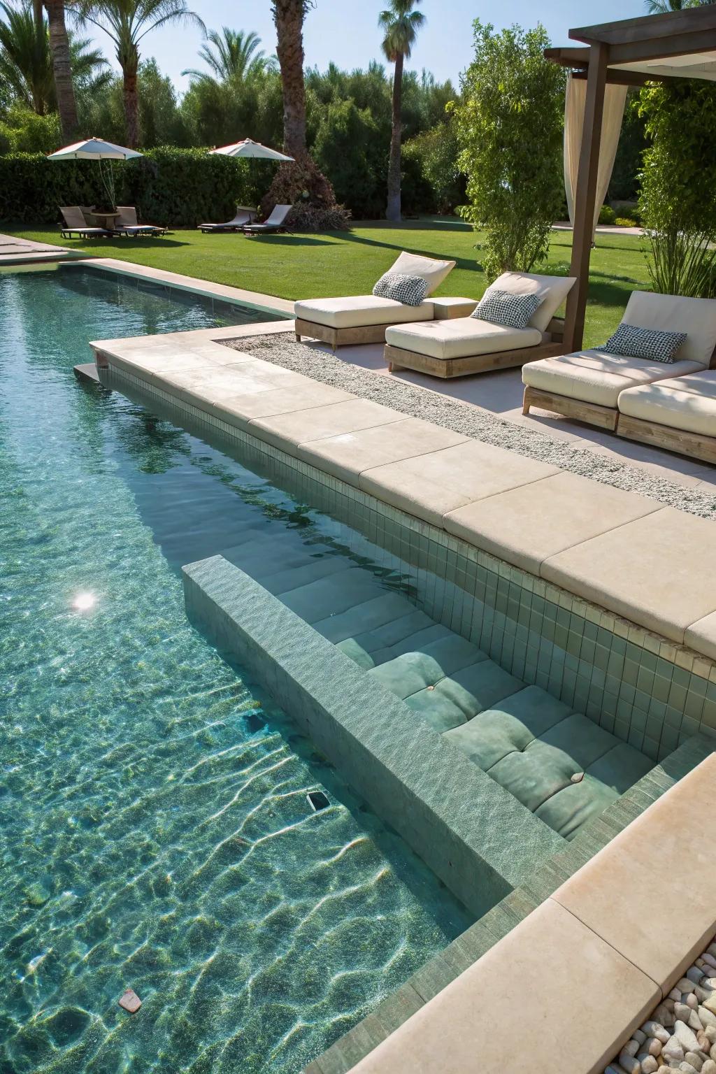 Built-in seating spaces deliver both ease and sophistication.