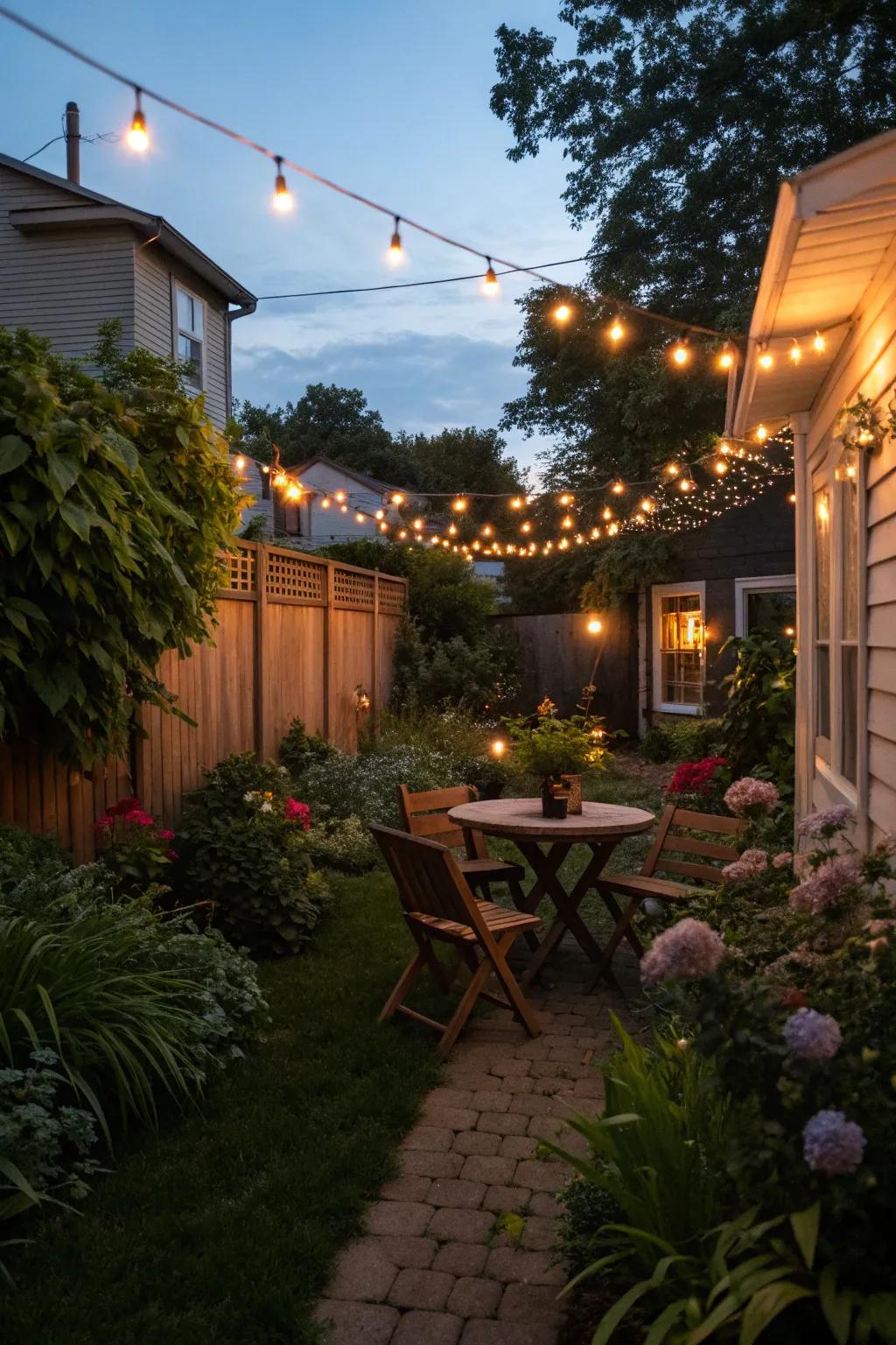Ambient lighting creates a cozy and welcoming setting.