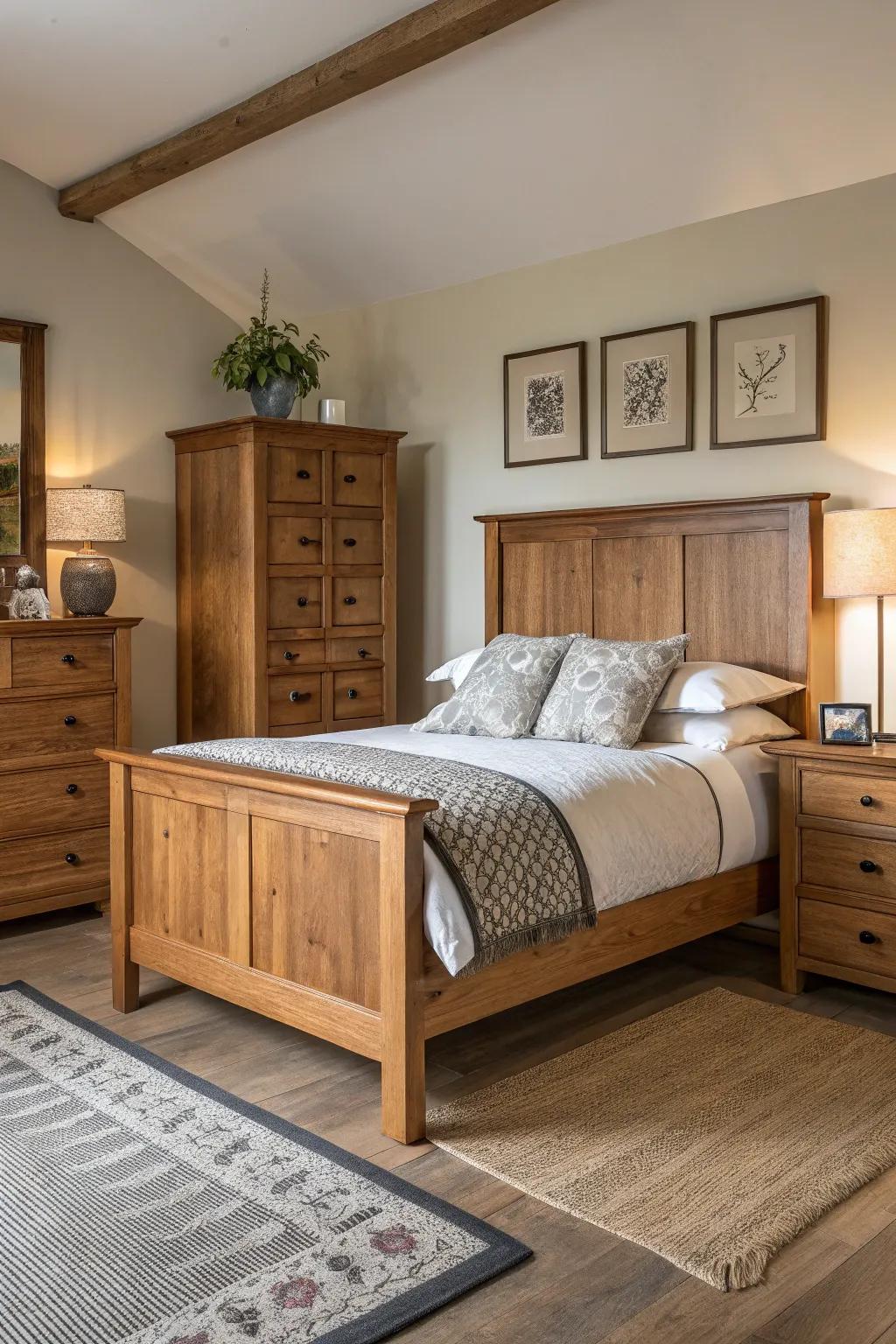 A mixture of modern and conventional household items incorporates dimension to the design.