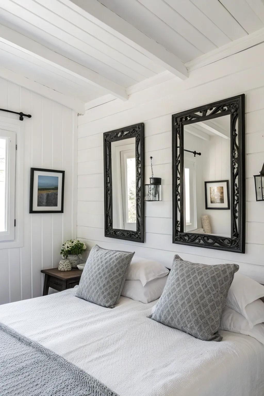 Monochromatic details create striking contrast.