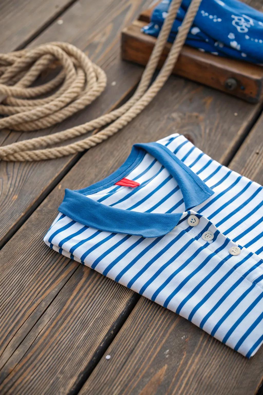 Maritime clothing is both stylish and sea-worthy.