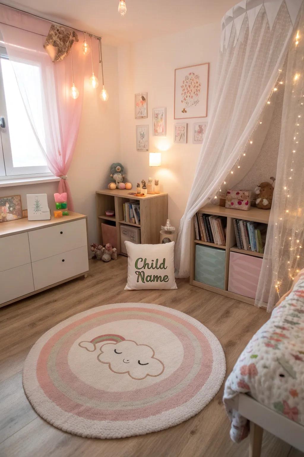 Tailored ground coverings introduce a personal element to the nursery.