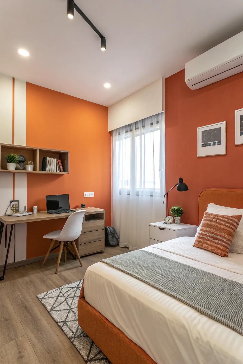 Two-toned walls provide a distinctive and elegant color fusion.