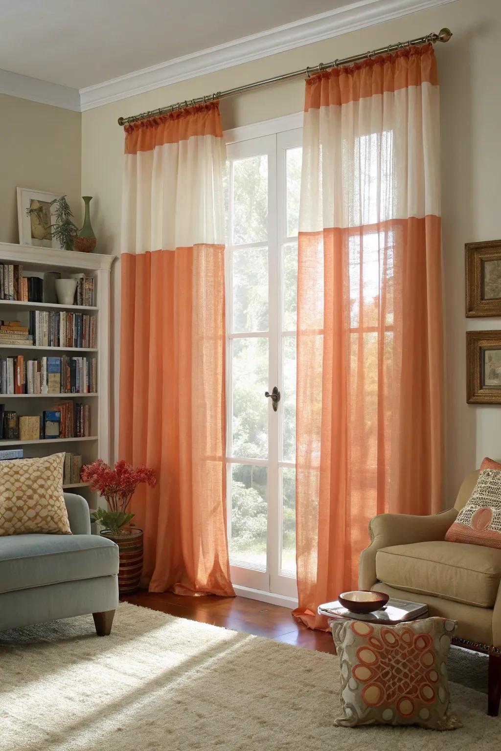 Layered window coverings offering elegance and light management.
