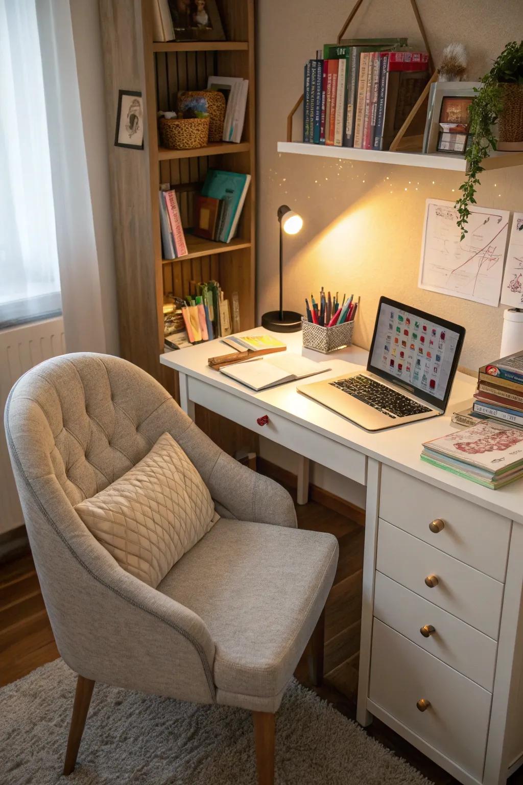 A dedicated study space encourages productivity and organization.