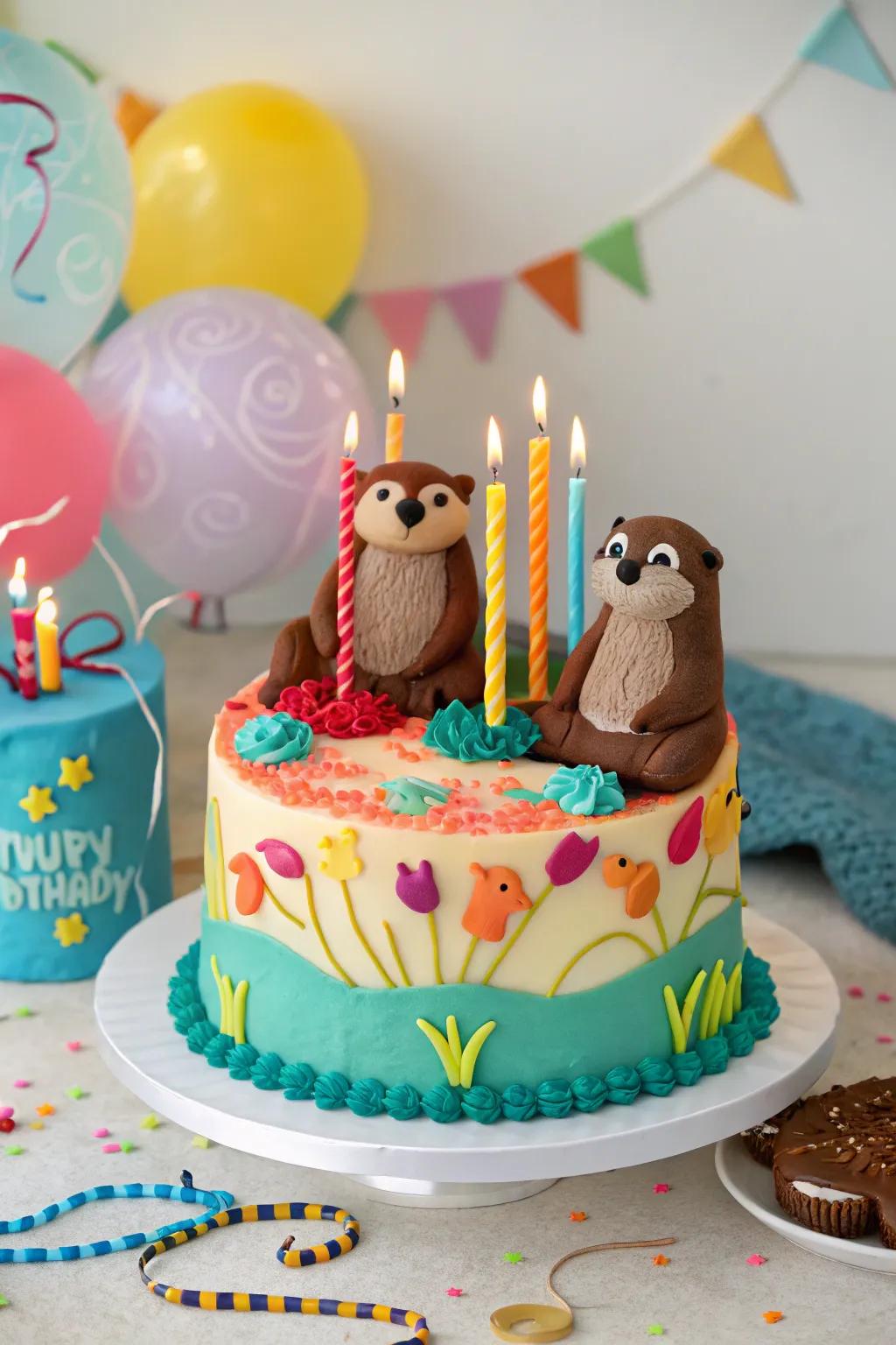 Render anniversaries particularly memorable with an otter-themed cake.