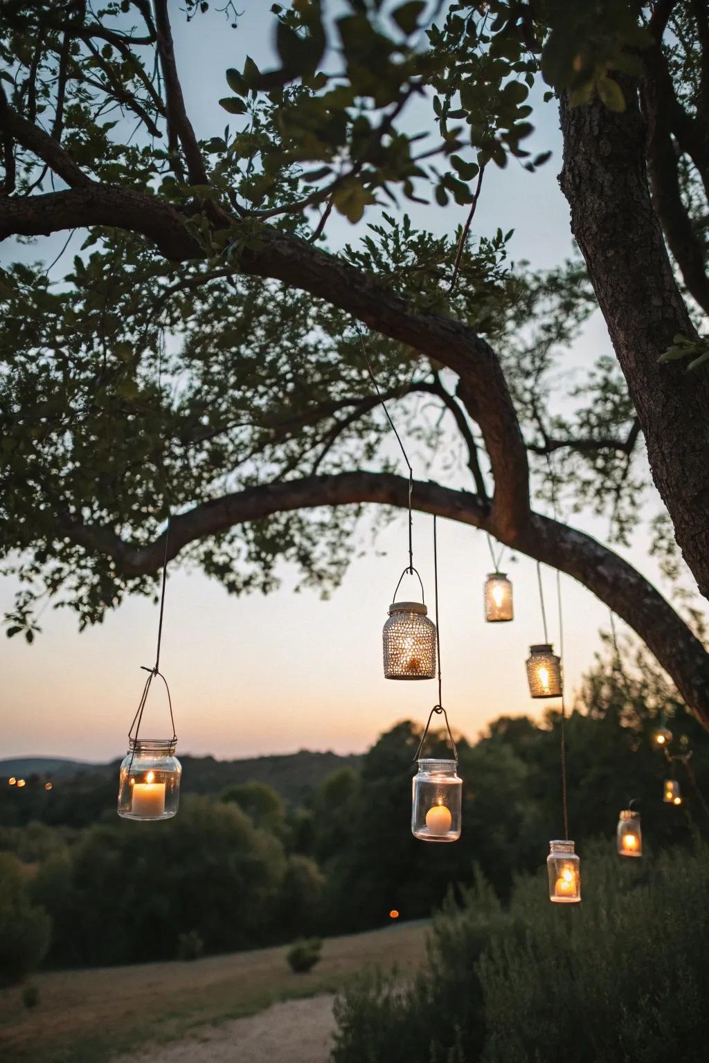 Produce a wondrous sensation using hanging candle fixtures.