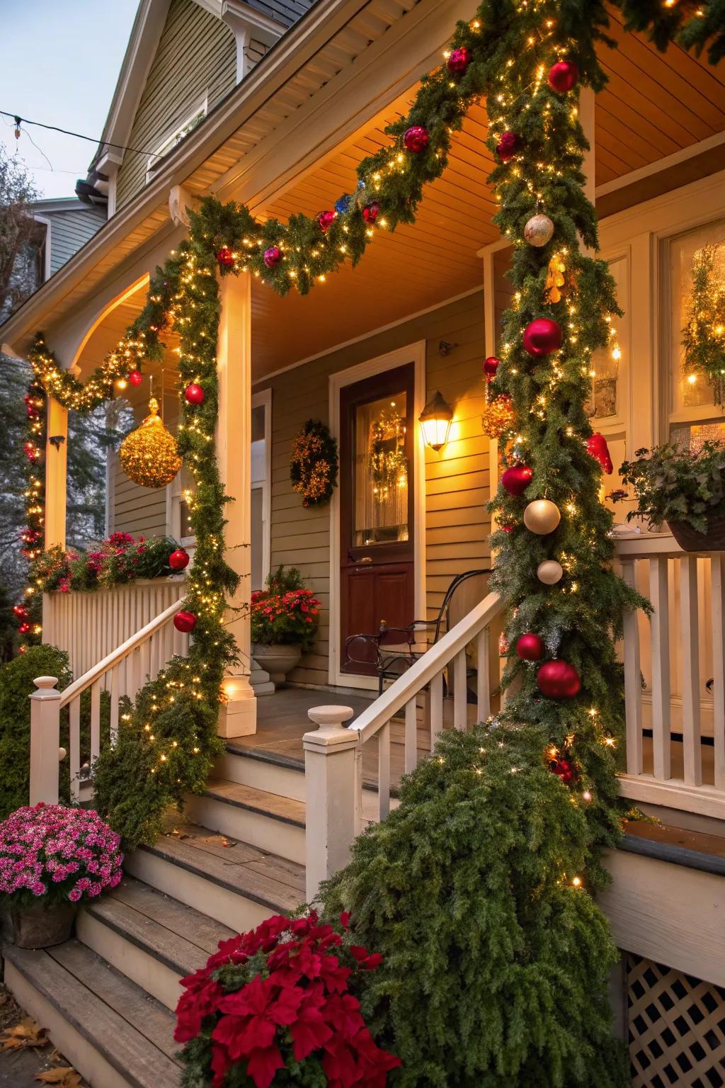 Magnify your veranda with stunning leafy strands and baubles.