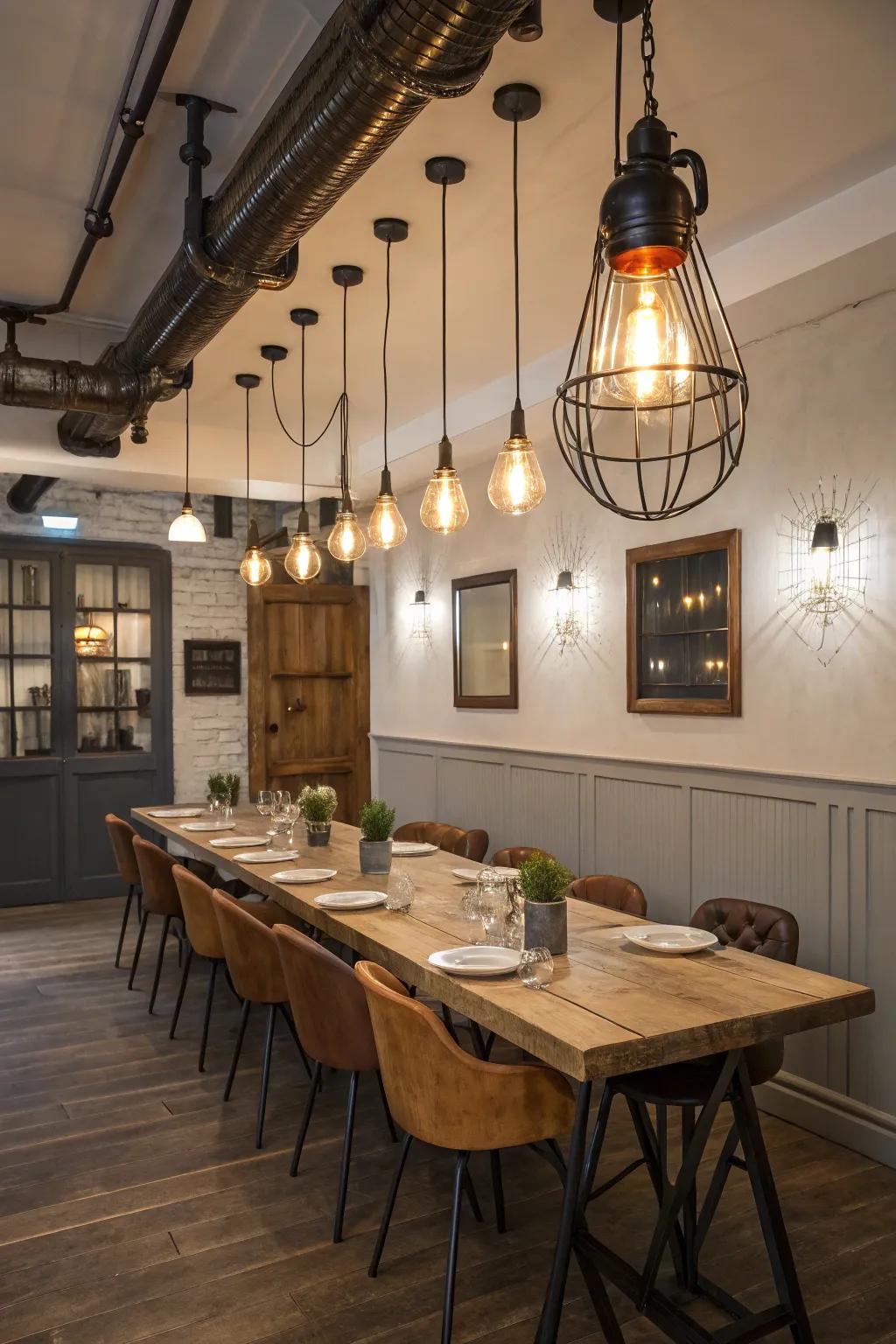 Factory lighting establishes an outstanding balance of function and style.
