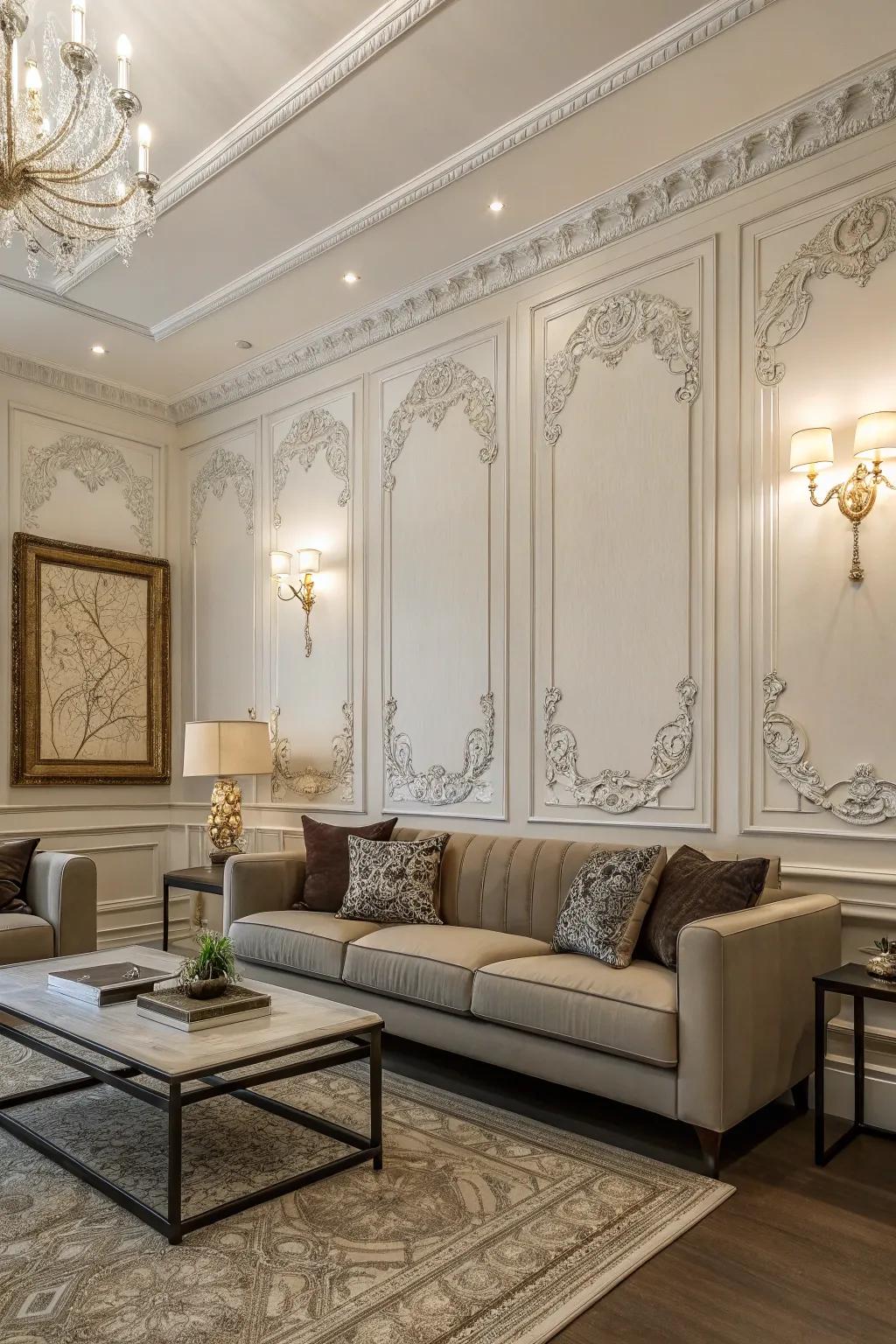 Make a statement by installing paneling on an accent wall.