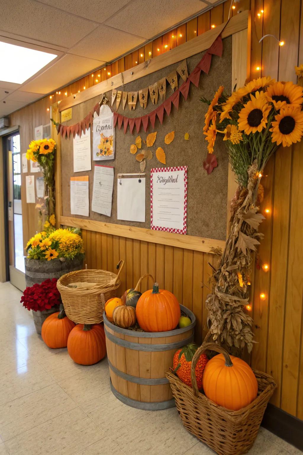 A harvest-themed pin board to capture the essence of fall abundance.