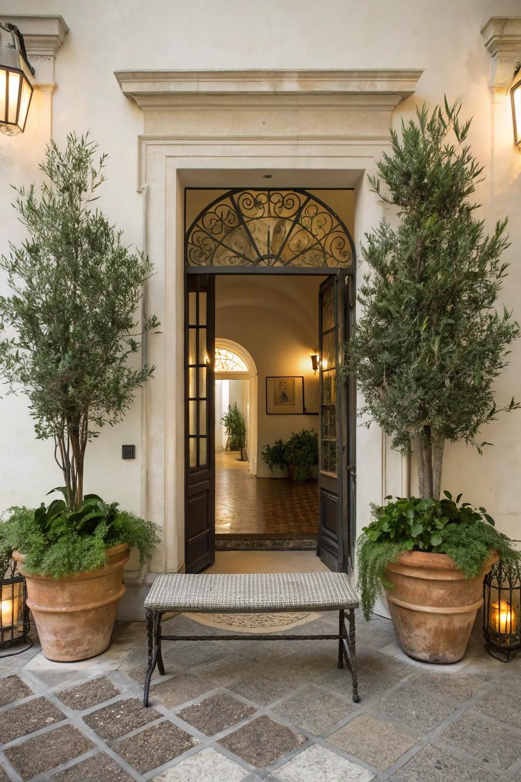 Greet visitors with an impressive plant arrangement right in your entryway.
