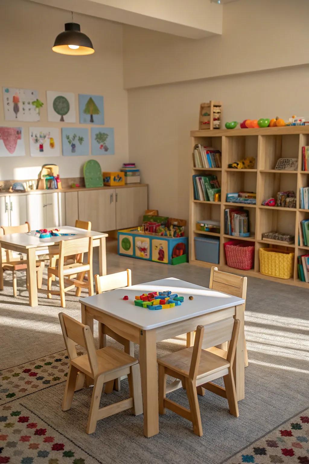 Children get comfort and independence using child-sized furniture.
