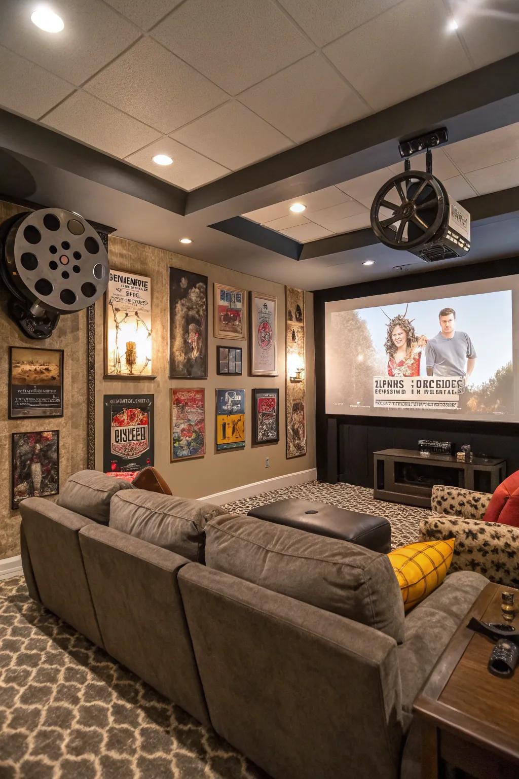 Personalized decor brings character and charm to your projector room.