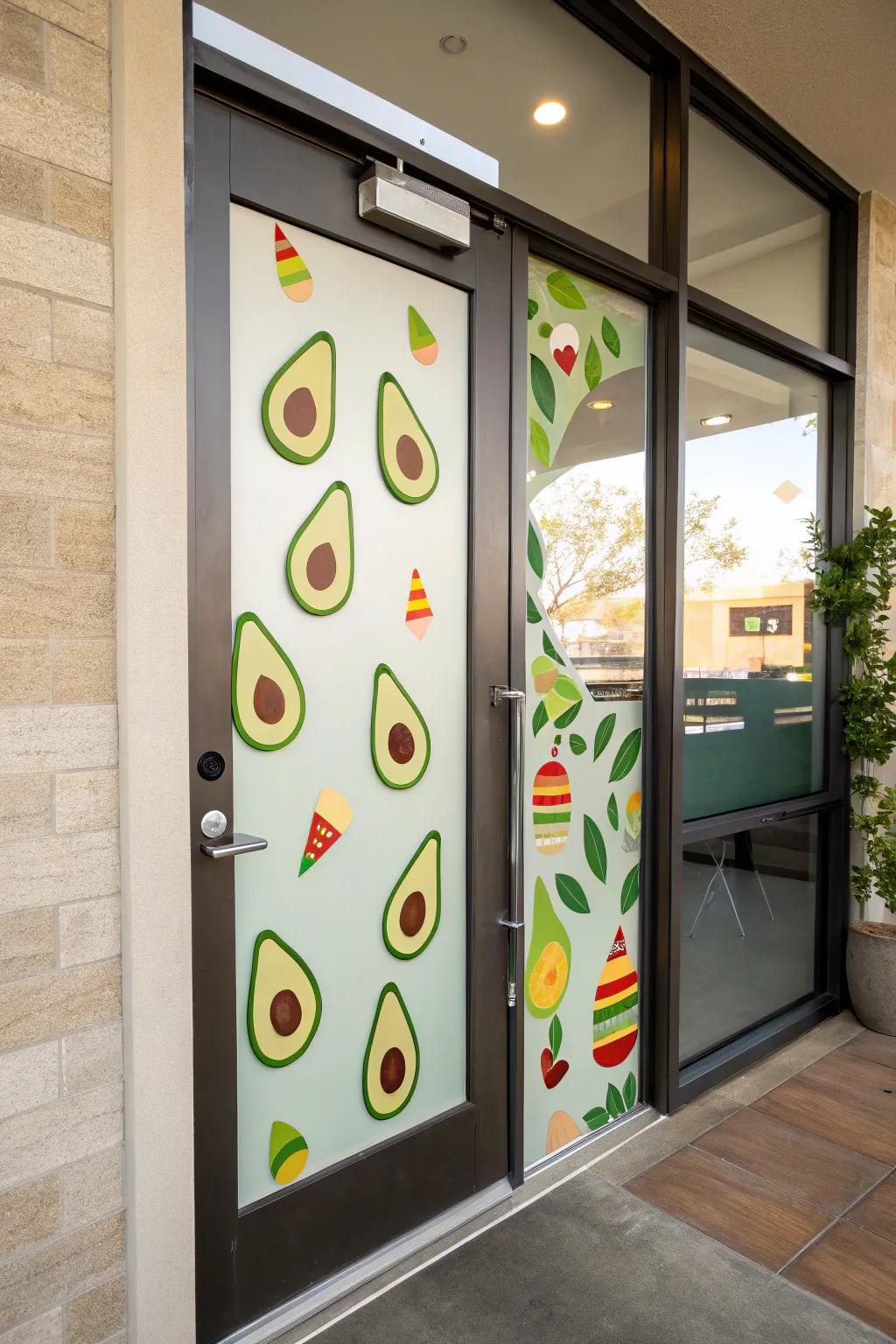 Playful avocado patterns for a trendy vibe.